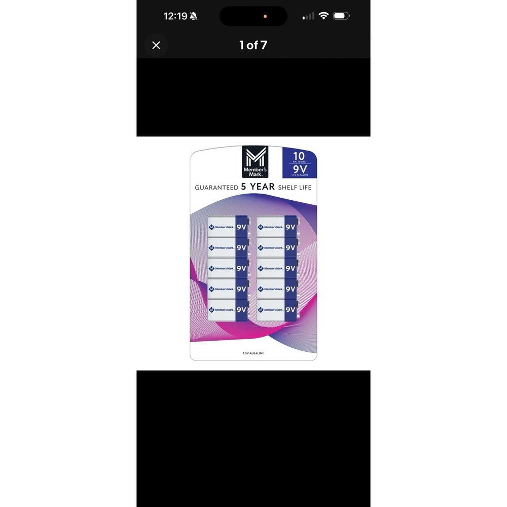 Member's Mark 9V‎ Alkaline Batteries Reliable, Versatile, Long Lasting - 10 Pack